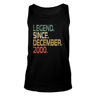 21 Years Old Gift- Legend Since December 2000 Ver2 Unisex Tank Top - Seseable