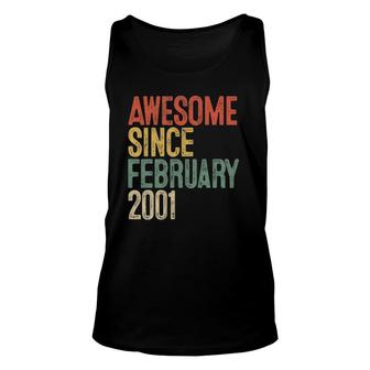21St Birthday Gifts Awesome Since February 2001 21 Years Old Unisex Tank Top - Seseable