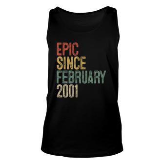 21St Birthday Gifts Epic Since February 2001 21 Years Old Unisex Tank Top - Seseable
