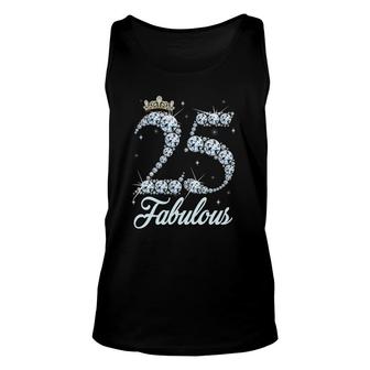 25 Years Old Its My 25Th Birthday Queen Diamond Heels Crown Unisex Tank Top - Seseable