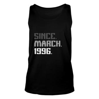 25Th Birthday Gifts 25 Years Old Legend Since March 1996 Ver2 Unisex Tank Top - Seseable