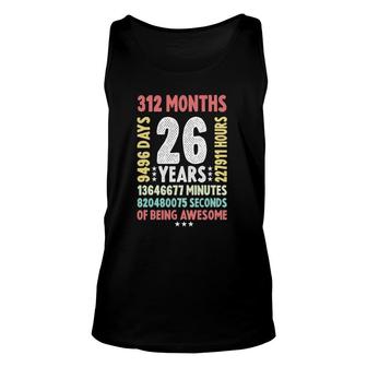 26Th Birthday 26 Years Old Vintage Retro - 26 Yr Old Unisex Tank Top - Seseable