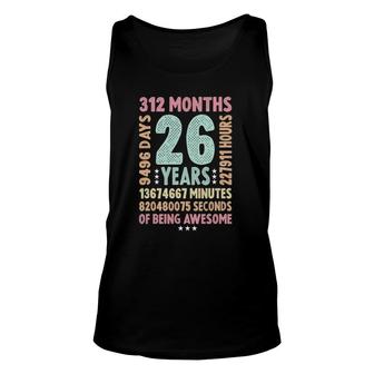 26Th Birthday 26 Years Old Vintage Retro - 26 Yrs Old Unisex Tank Top - Seseable
