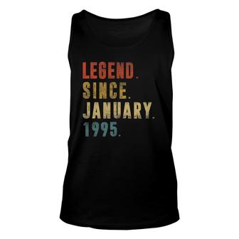 27 Years Old Gifts Legend Since January 1995 27Th Birthday Unisex Tank Top - Seseable