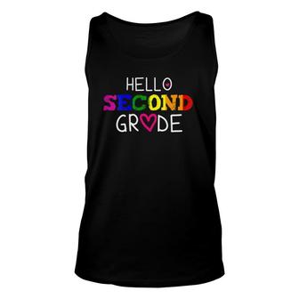 2Nd Grade Hello Second Grade Back To School Teacher Student Unisex Tank Top - Seseable