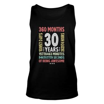 30Th Birthday 30 Years Old Vintage Retro - 30 Yr Old Unisex Tank Top - Seseable