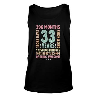 33Rd Birthday 33 Years Old Vintage Retro - 33 Years Old Unisex Tank Top - Seseable