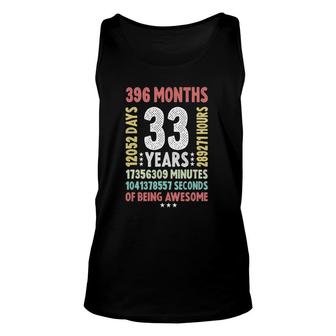 33Rd Birthday 33 Years Old Vintage Retro - 33 Yrs Old Unisex Tank Top - Seseable