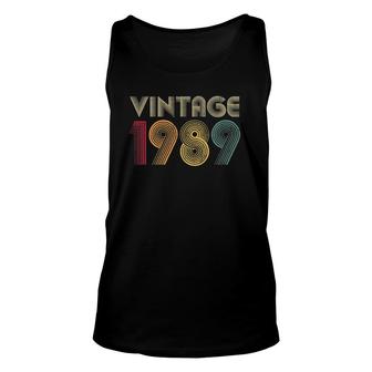 33Rd Birthday Gifts 1989 Vintage Retro 33 Years Old Funny Unisex Tank Top - Seseable