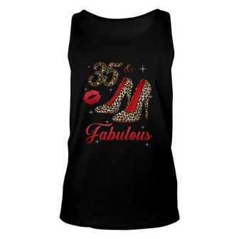 Women 35 And Fabulous Leopard High Heels Happy 35Th Birthday Tank Top | Mazezy