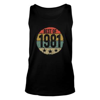 40Th Bday Gifts Best Of 1981 Retro Cassette Tape Vintage Unisex Tank Top - Seseable