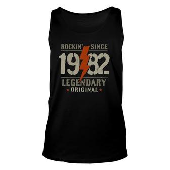 Womens 40Th Birthday Rock And Roll Music Born 1982 For 40 Year-Old V-Neck Tank Top | Mazezy