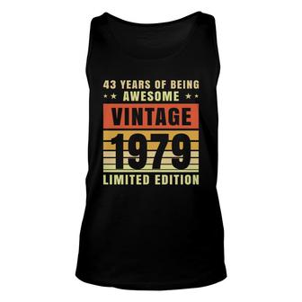 43Th Birthday 1979 43 Years Of Being Awesome Vintage Unisex Tank Top - Seseable