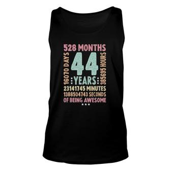 44Th Birthday 44 Years Old Vintage Retro - 44 Yr Old Unisex Tank Top - Seseable