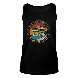 47 Years Old Retro Vintage Car Made In 1974 47Th Birthday Unisex Tank Top - Seseable