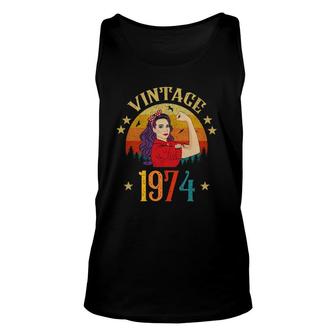 47Th Birthday Gift 47 Years Old For Women Retro Vintage 1974 Unisex Tank Top - Seseable