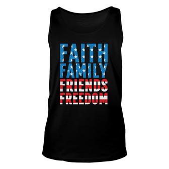 4Th Of July S For Men Faith Family Friends Freedom Unisex Tank Top | Mazezy