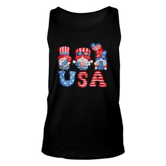 4Th Of July Usa American Flag Gnomes Patriotic Cute Unisex Tank Top