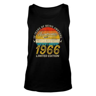 55 Years Old Bday Awesome Since 1966 - Vintage 55Th Birthday Unisex Tank Top - Seseable