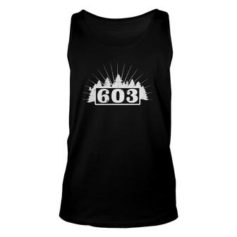 603 In The Trees New Hampshire Area Code Hooded Unisex Tank Top | Mazezy