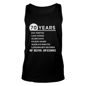 70Th Birthday 70 Years Old Anniversary Interesting 2022 Gift Unisex Tank Top - Seseable