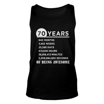 70Th Birthday Shirt 70 Years Old Anniversary Impression 2022 Gift	 Unisex Tank Top - Seseable