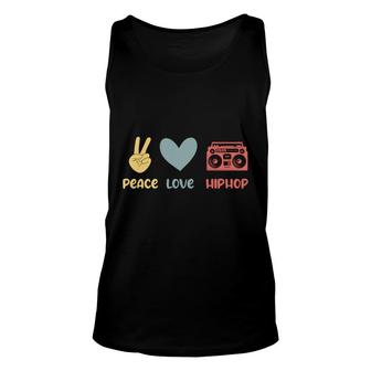 80S 90S Styles Peace Love Hip Hop Funny Idea Music Gift Unisex Tank Top - Seseable