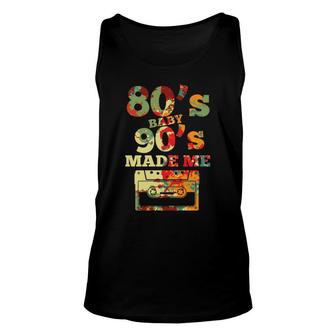 80S Baby 90S Made Me Cassette Retro Watercolor Gift Unisex Tank Top - Seseable