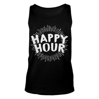 Alcohol Happy Hour Tees Bar Pub Beer Wine Party Adult Unisex Tank Top - Monsterry