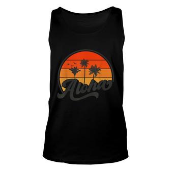Aloha Hawaii Retro Vintage Sunset Unisex Tank Top - Thegiftio UK