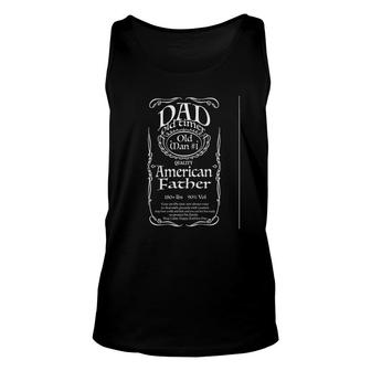 American Dad Fathers Day Whiskey Label Old Man Unisex Tank Top - Seseable