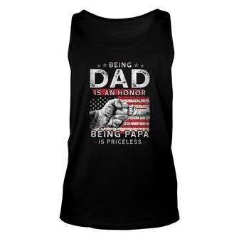 American Flag Being Dad Is An Being Papa 2022 Trend Unisex Tank Top - Seseable