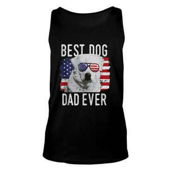 American Flag Best Dog Dad Ever Great Pyrenees Usa Unisex Tank Top - Seseable