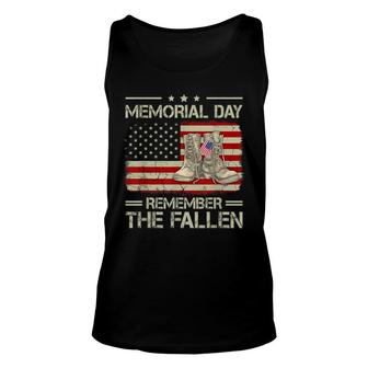 American Flag Combat Boots Memorial Day Remember The Fallen Unisex Tank Top - Thegiftio