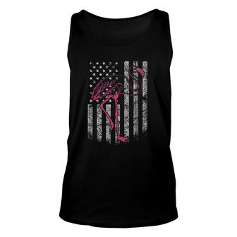 American Flag Pink Flamingo Patriotic 4Th Of July Usa Flag Unisex Tank Top - Seseable