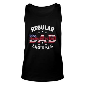 American Flag Regular Dad Trying Liberals Unisex Tank Top - Seseable