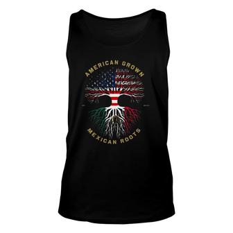 American Grown With Mexican Roots Tree Usa Flag Unique Tank Top | Mazezy