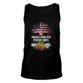 American Grown With Persian Roots Usa Flag Persia Unisex Tank Top | Mazezy