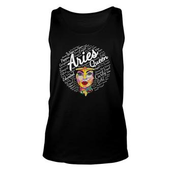 Aries Queen Gift For Black Women Born In March April Aries Unisex Tank Top | Mazezy