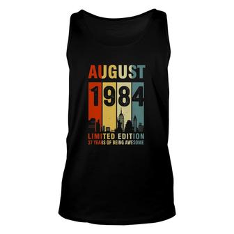 August 1984 Limited Edition 37 Years Of Being Awesome Unisex Tank Top - Seseable