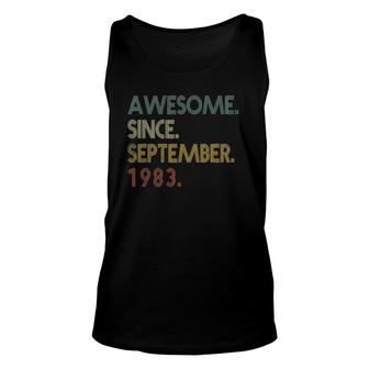 Awesome Since September 1983 39Th Birthday 39 Years Old Retro Tank Top | Mazezy