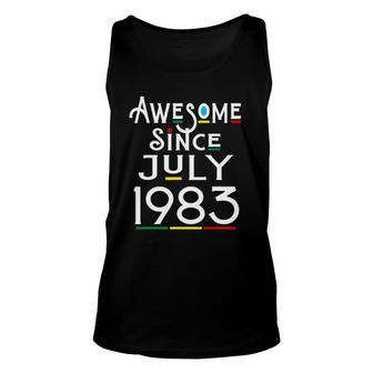 Awesome Since July 1983 38 Years Old Funny 38Th Birthday Unisex Tank Top - Seseable