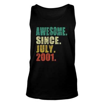 Awesome Since July 2001 21St Birthday 21 Years Old Men Unisex Tank Top - Seseable