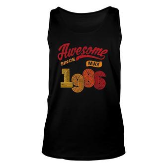 Awesome Since May 1986 35 Years Old 35Th Birthday Unisex Tank Top - Seseable