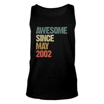 Awesome Since May 2002 20 Years Old 20Th Birthday Gift Unisex Tank Top - Seseable