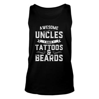 Mens Awesome Uncles Have Tattoos And Beards Fathers Day Tank Top | Mazezy