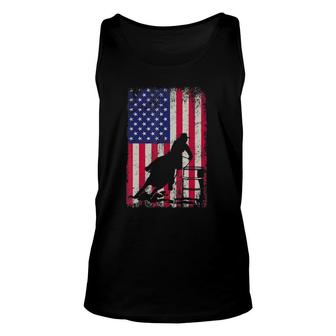 Barrel Racing 4Th July Independence Day Patriotic Gift Unisex Tank Top - Seseable
