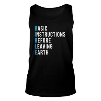 Basic Instructions Before Leaving Earth - Bible Gift Unisex Tank Top | Mazezy