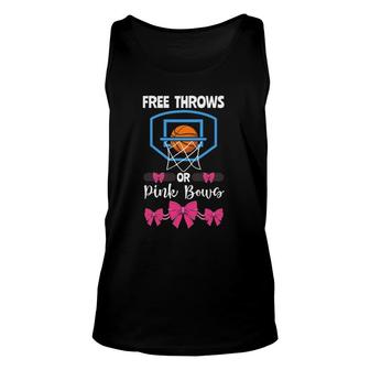 Basketball Gender Reveal Party Free Throws Or Pink Bows Unisex Tank Top - Seseable