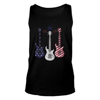 Bass Guitar Flag Usa 4Th Of July Independence Day Pattern Unisex Tank Top - Seseable